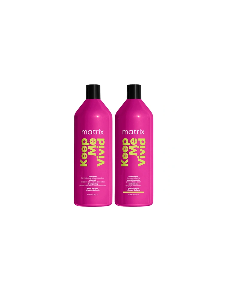 Keep Me Vivid Colour Protecting Shampoo and Conditioner 1000ml Duo Set for High Maintenance Coloured Hair - Matrix