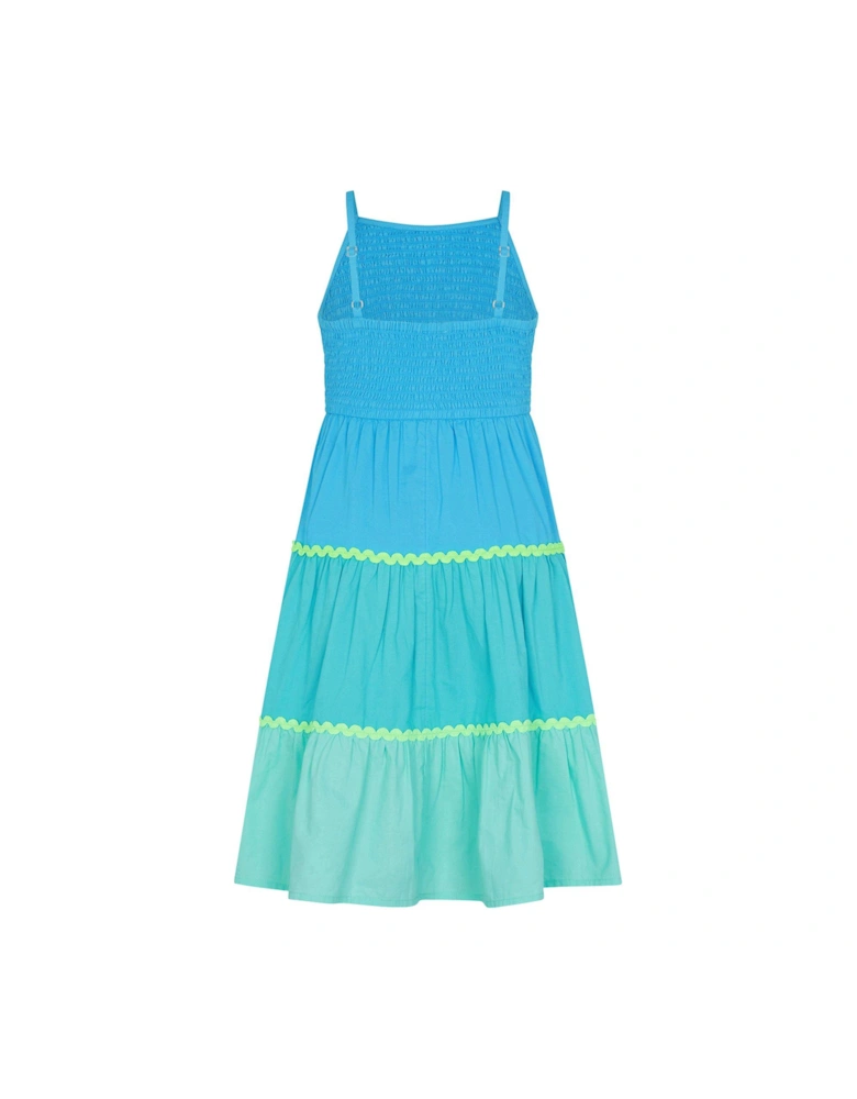 Girls Colourblock Dress - Blue