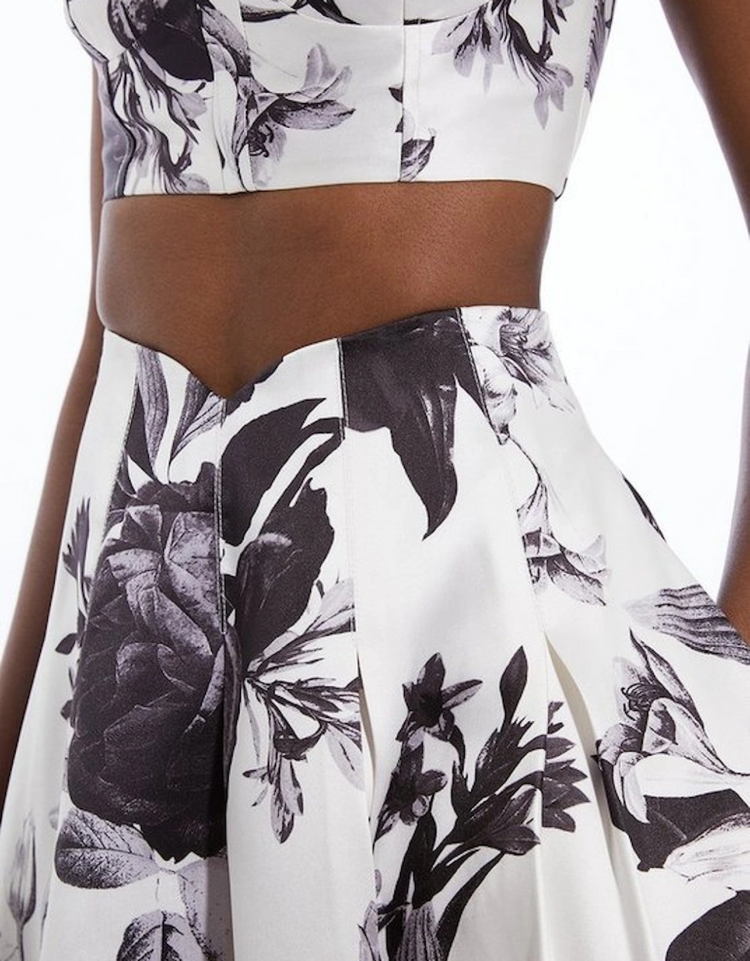 Rose Floral Twill Prom Skirt