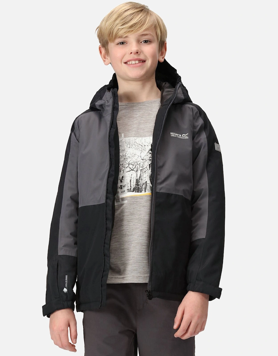 Kids Beamz III Waterproof Hooded Jacket - Black Seal, 7 of 6