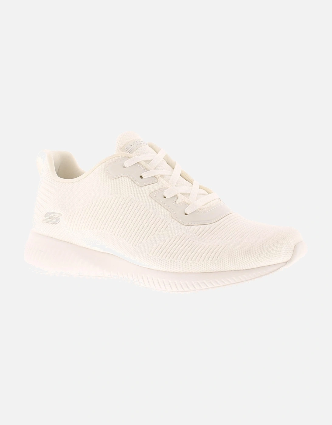 Womens Chunky Trainers Bobs Squad Memory Foam Lace Up white UK Size, 6 of 5