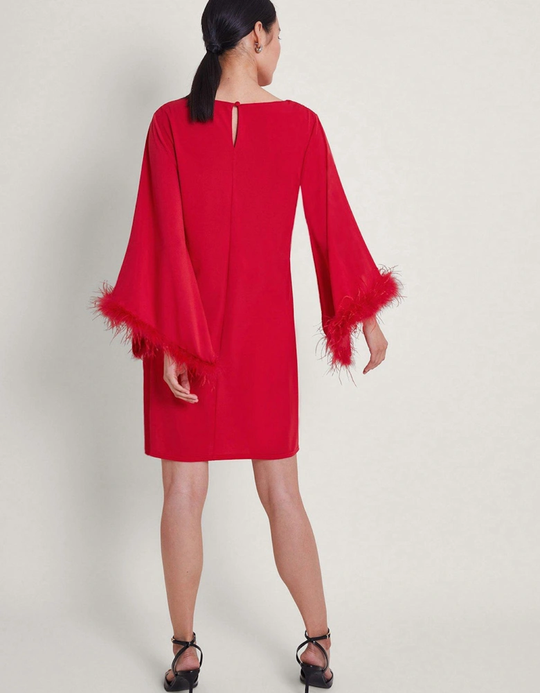 Fi Feather Tunic Dress - Red
