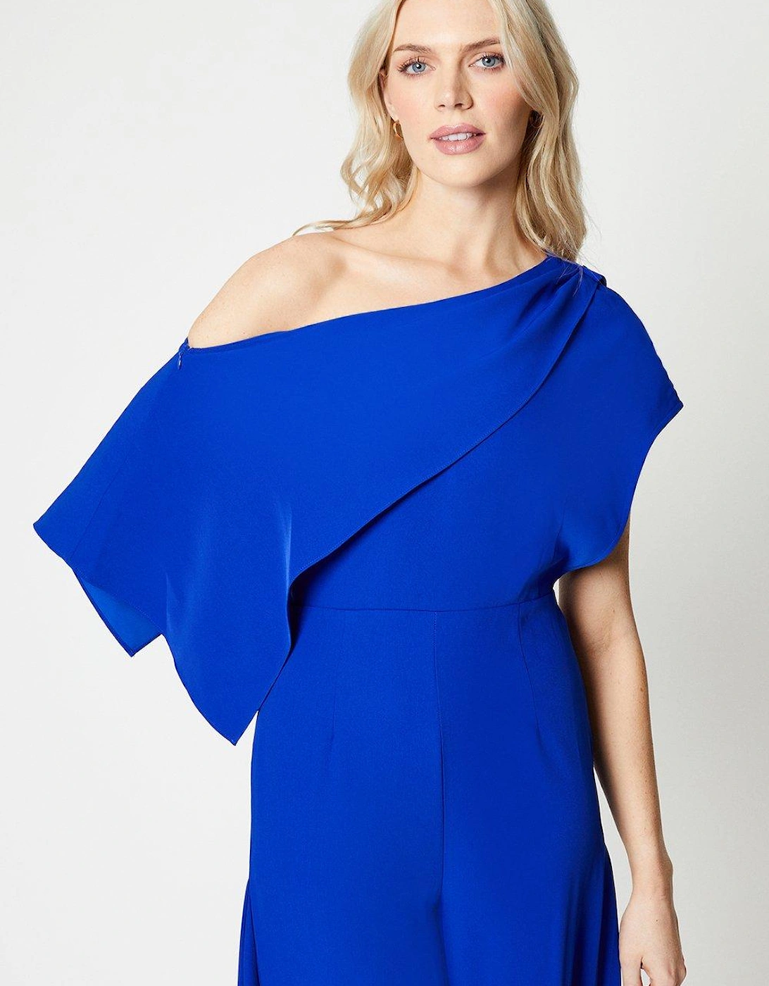 Drape One Shoulder Wide Leg Jumpsuit