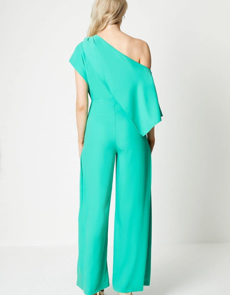 Drape One Shoulder Wide Leg Jumpsuit