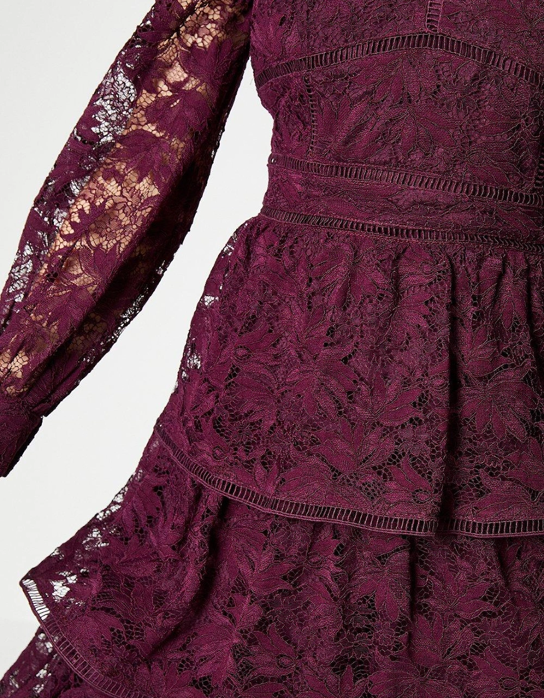 Tiered Lace Dress With Long Sleeve