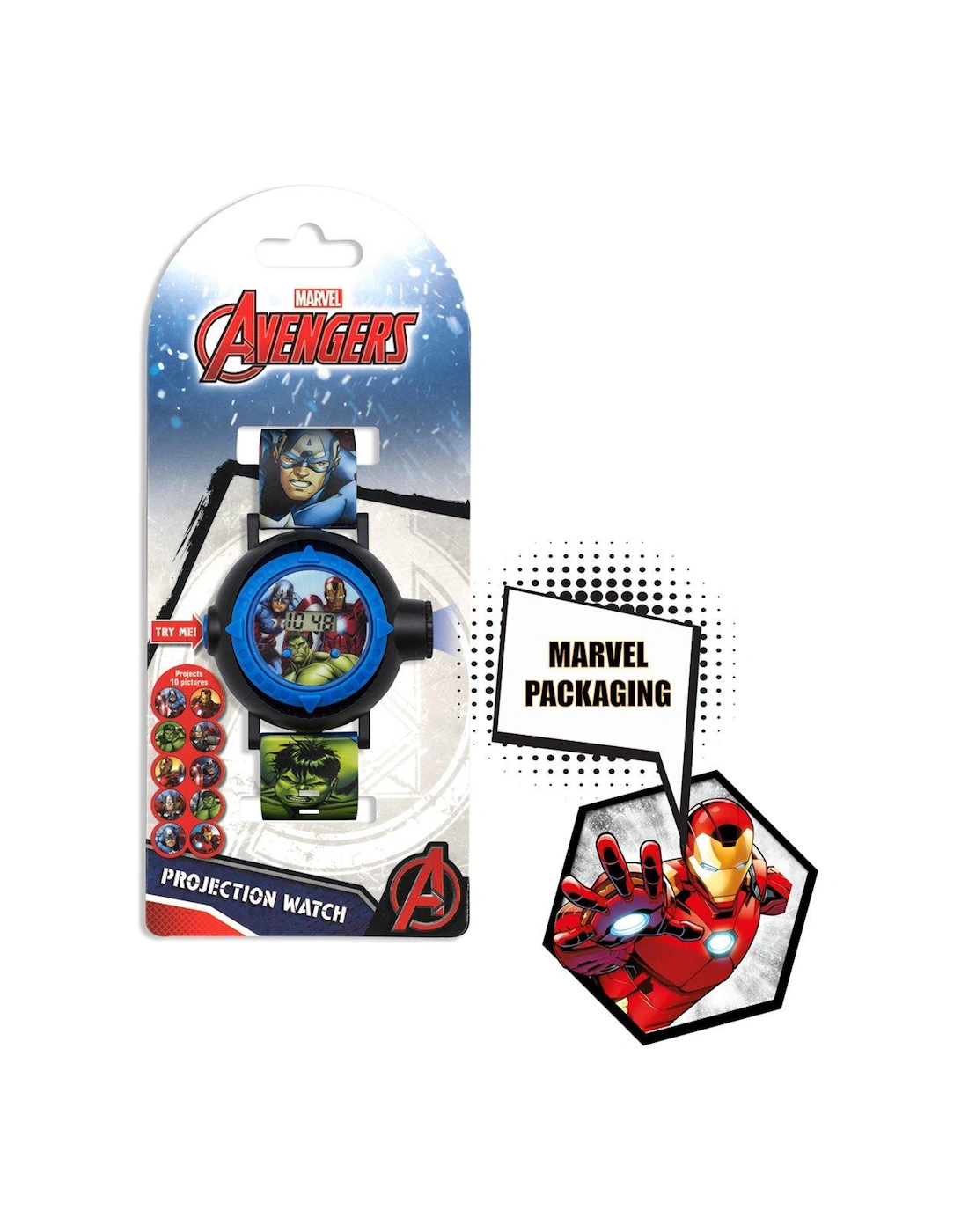Avengers Projector Dial Printed Strap Kids Watch