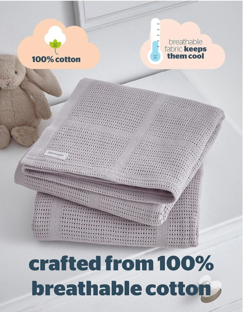 Safe Nights Grow with Me Pillow and Cellular Blanket Bundle - Grey