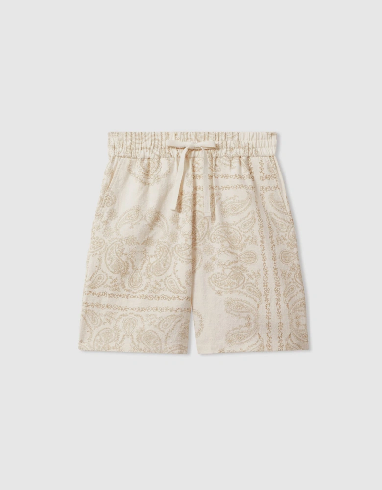 Les Deux Ramie-Cotton Drawstring Shorts