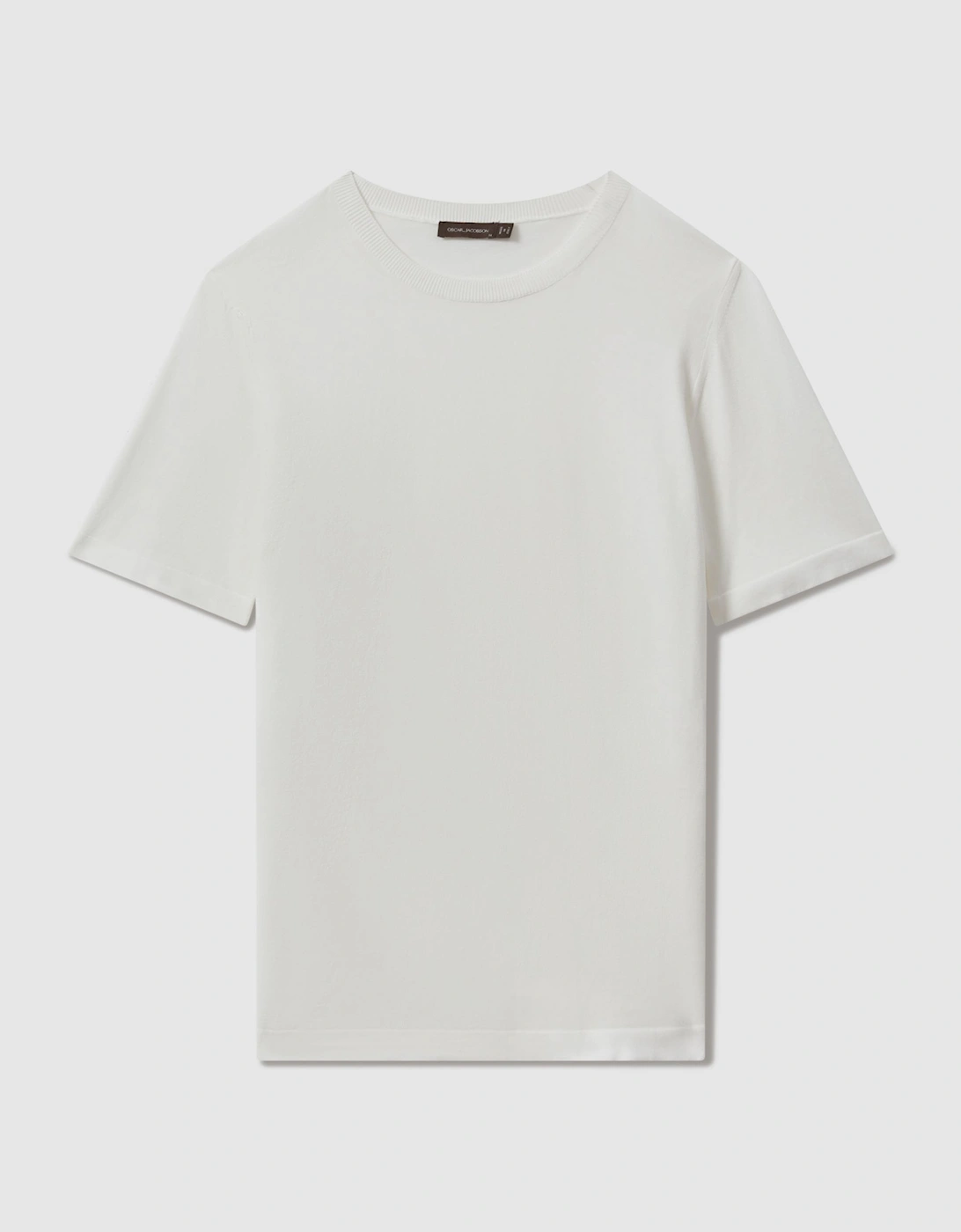 Oscar Jacobson Knitted Cotton Crew Neck T-Shirt, 2 of 1