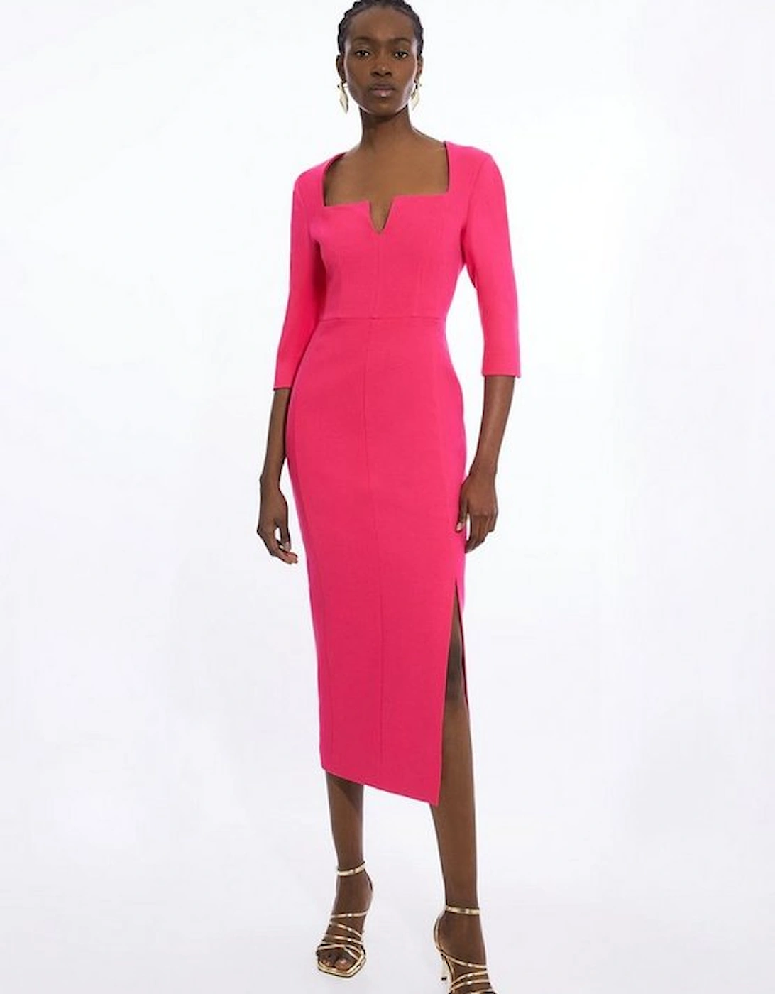 Clean Tailored Square Neck Midaxi Dress, 4 of 3