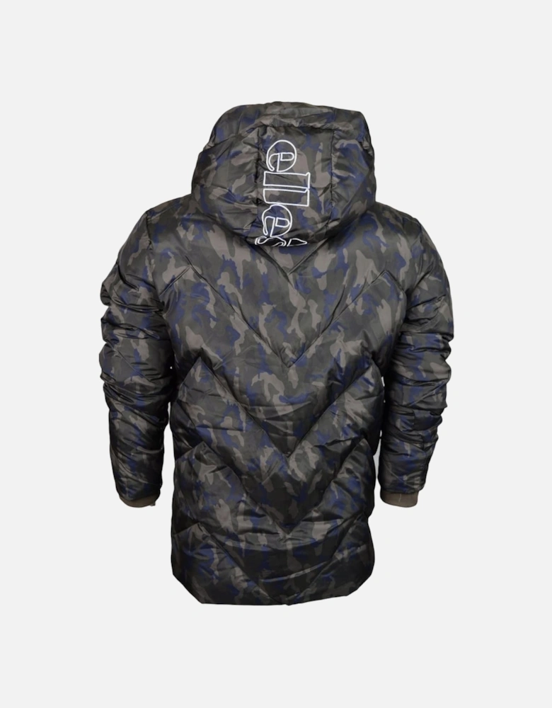 San Puffer Zip Hooded Camo Jacket