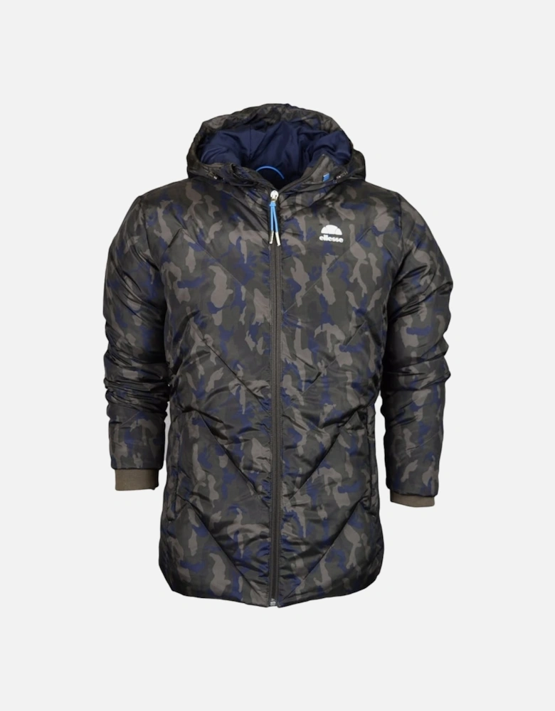 San Puffer Zip Hooded Camo Jacket