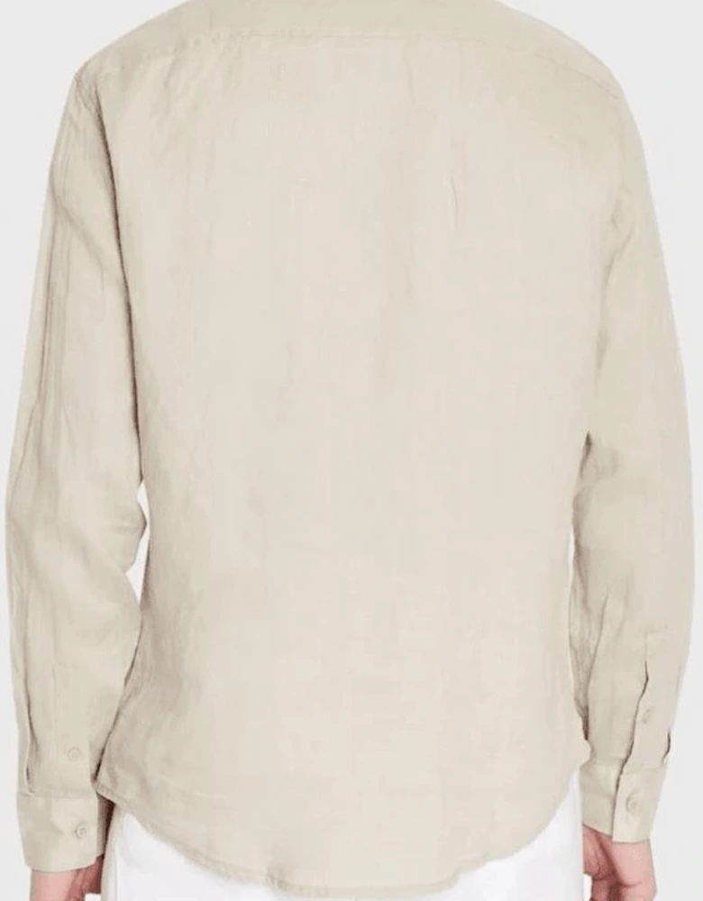 Linen Long Sleeve Beige Shirt