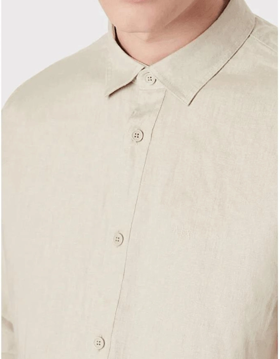 Linen Long Sleeve Beige Shirt