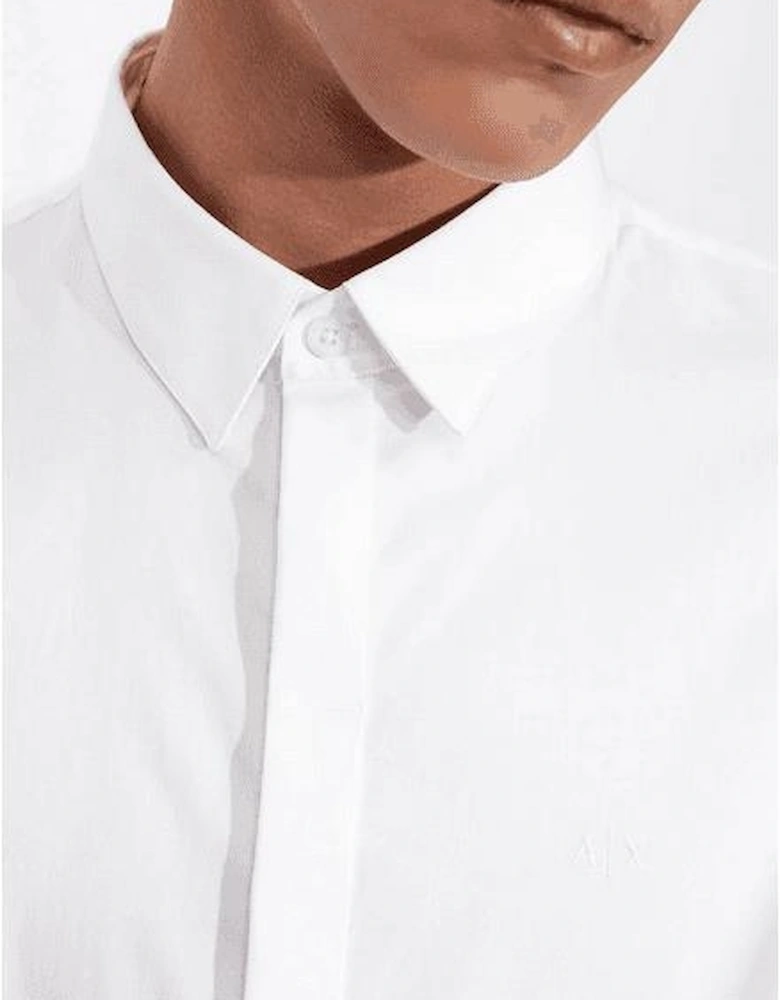 Stitch Logo Button Up White Shirt