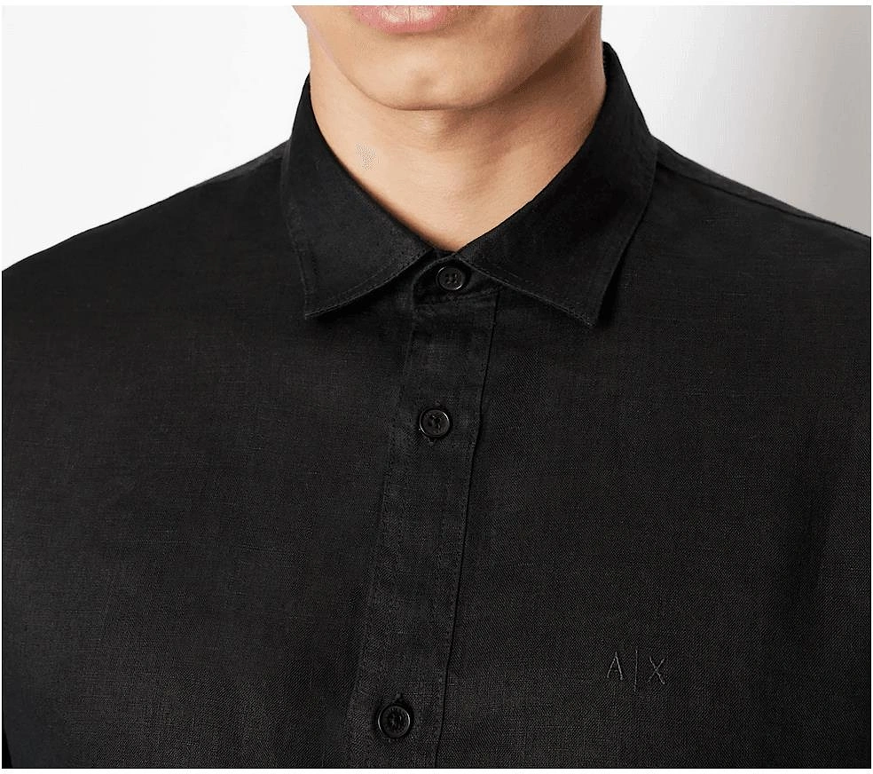 Linen Long Sleeve Black Shirt