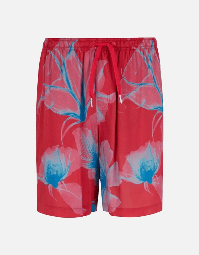 Floral Design Red Shorts