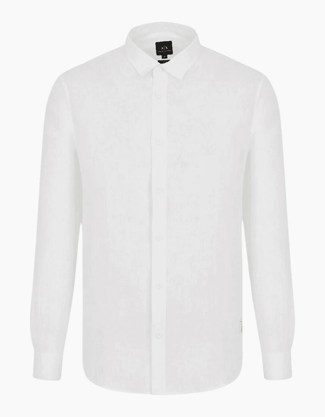 Armani Exchange Men's White Linen Long Sleeve Shirt - : 44/Regular Xxl
