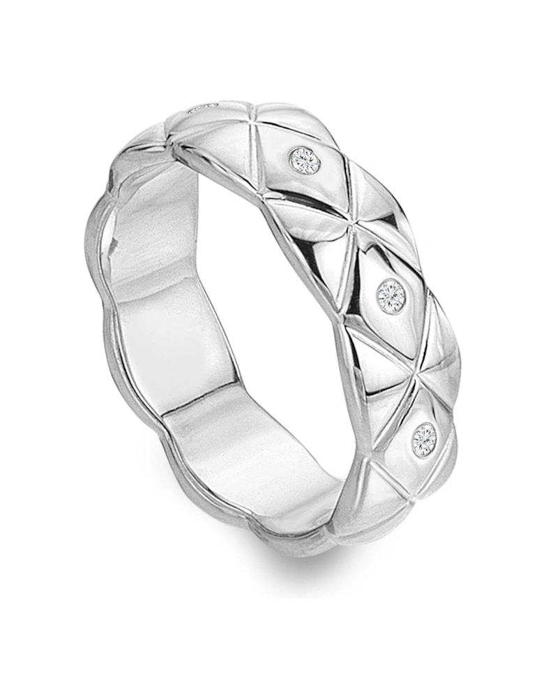 Quilted Ring - White Topaz