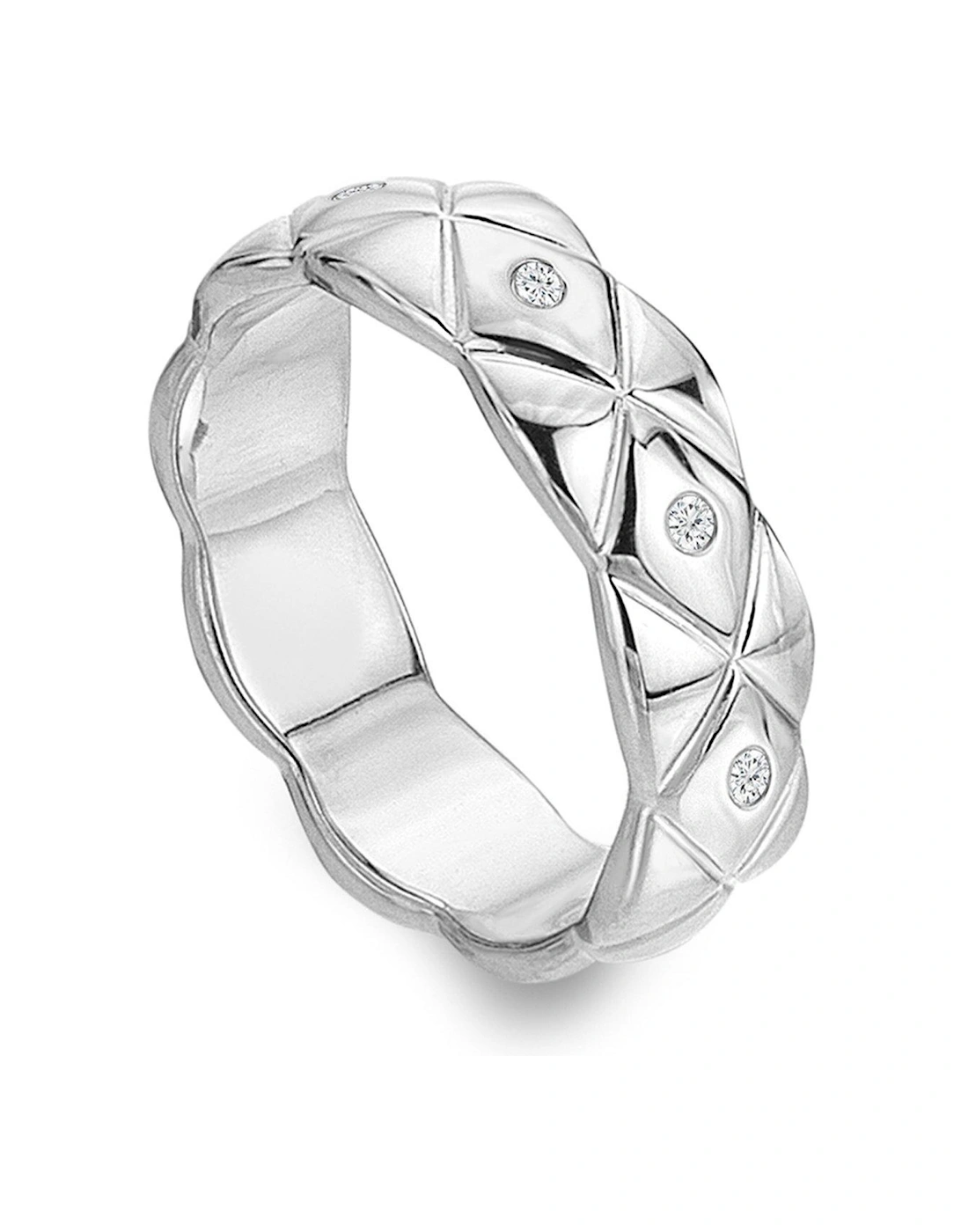 Quilted Ring - White Topaz