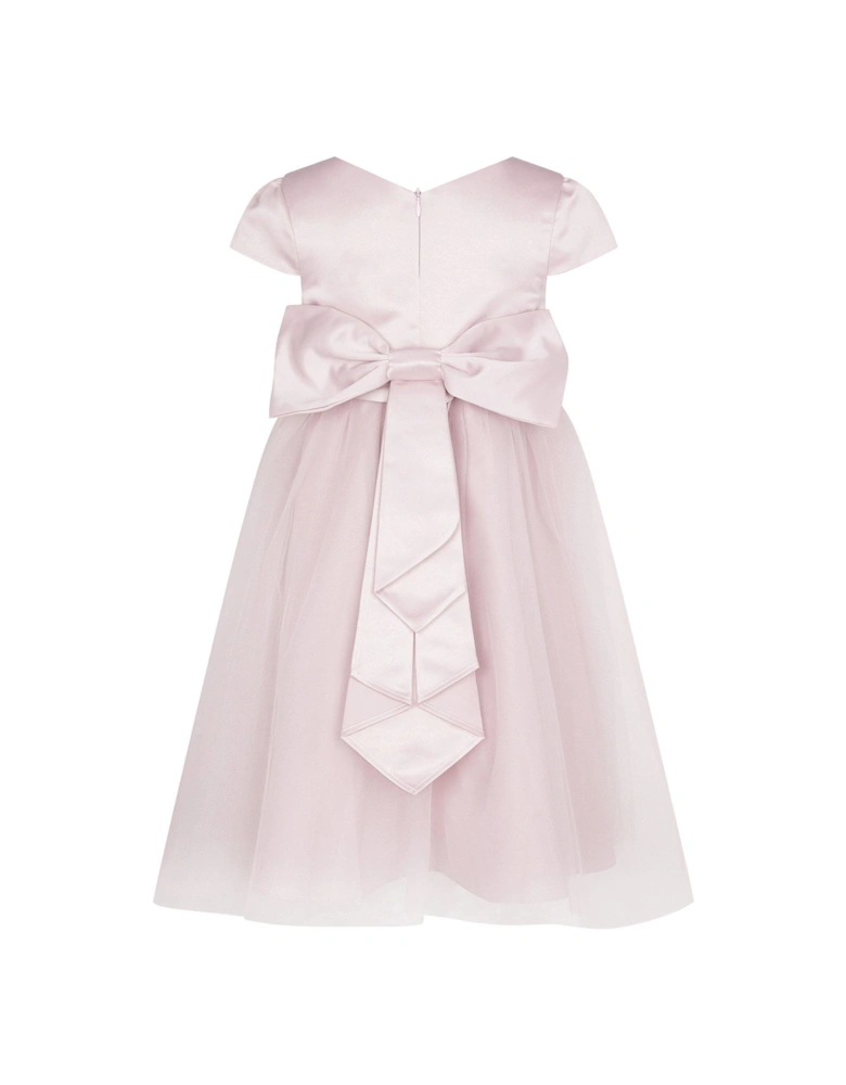 Girls Tulle Bridesmaid Dress - Pink