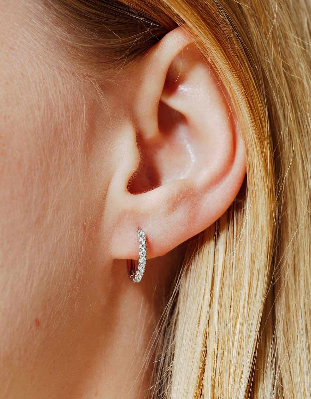 Julia 9ct White Gold 0.32ct Lab Grown Diamond Hoop Earrings