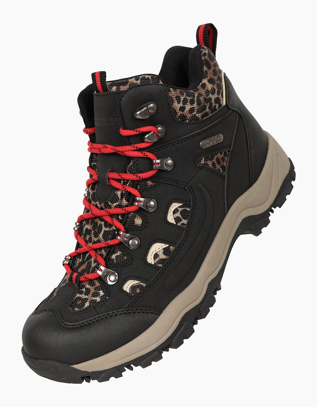 Mountain Warehouse Women's Mountain Warehouse Womens/Ladies Adventurer Leopard Print Faux Suede Waterproof Walking Boots - Black