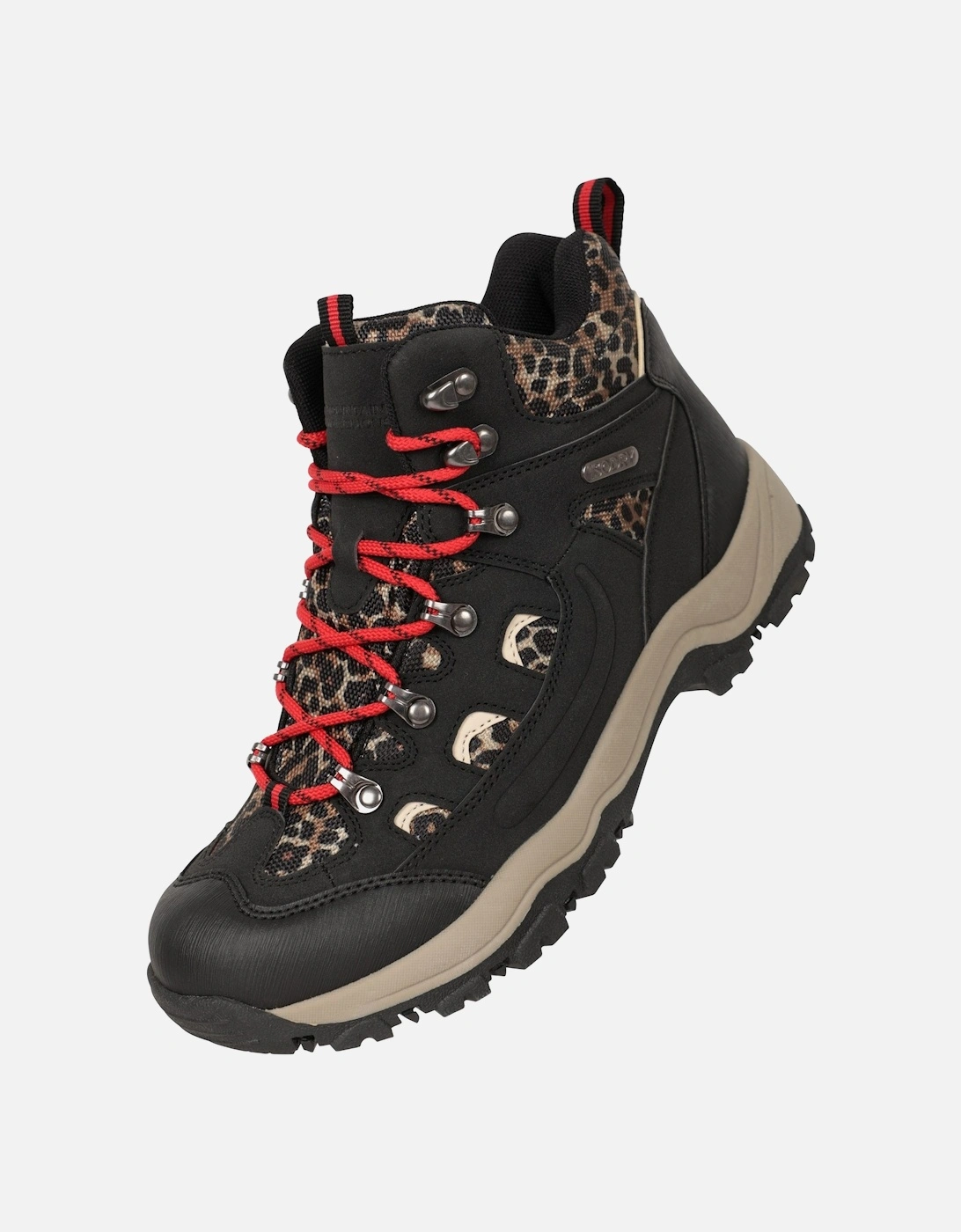 Womens/Ladies Adventurer Leopard Print Faux Suede Waterproof Walking Boots, 6 of 5