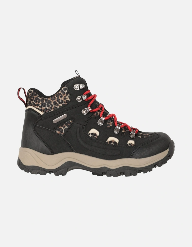 Womens/Ladies Adventurer Leopard Print Faux Suede Waterproof Walking Boots