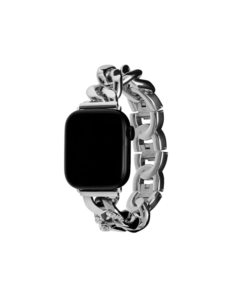 Silver Chain Apple Watch Bracelet with Floral Link. 38 mm , 40 mm , 41mm.