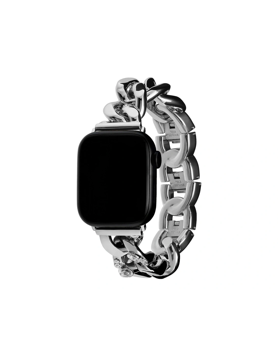 Silver Chain Apple Watch Bracelet with Floral Link. 38 mm , 40 mm , 41mm.
