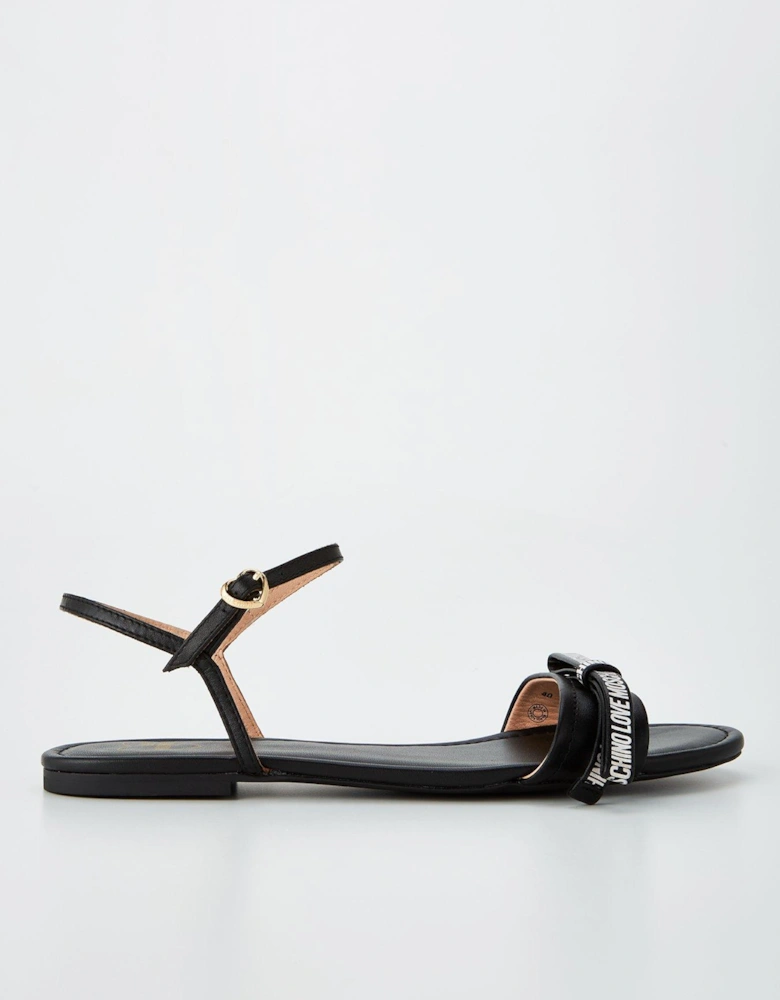 Bow Logo Sandals - Black 