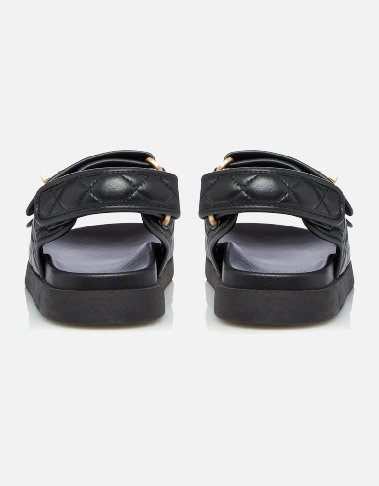 Ladies Lockstockk - Double Strap Turn Lock Flat Sandals