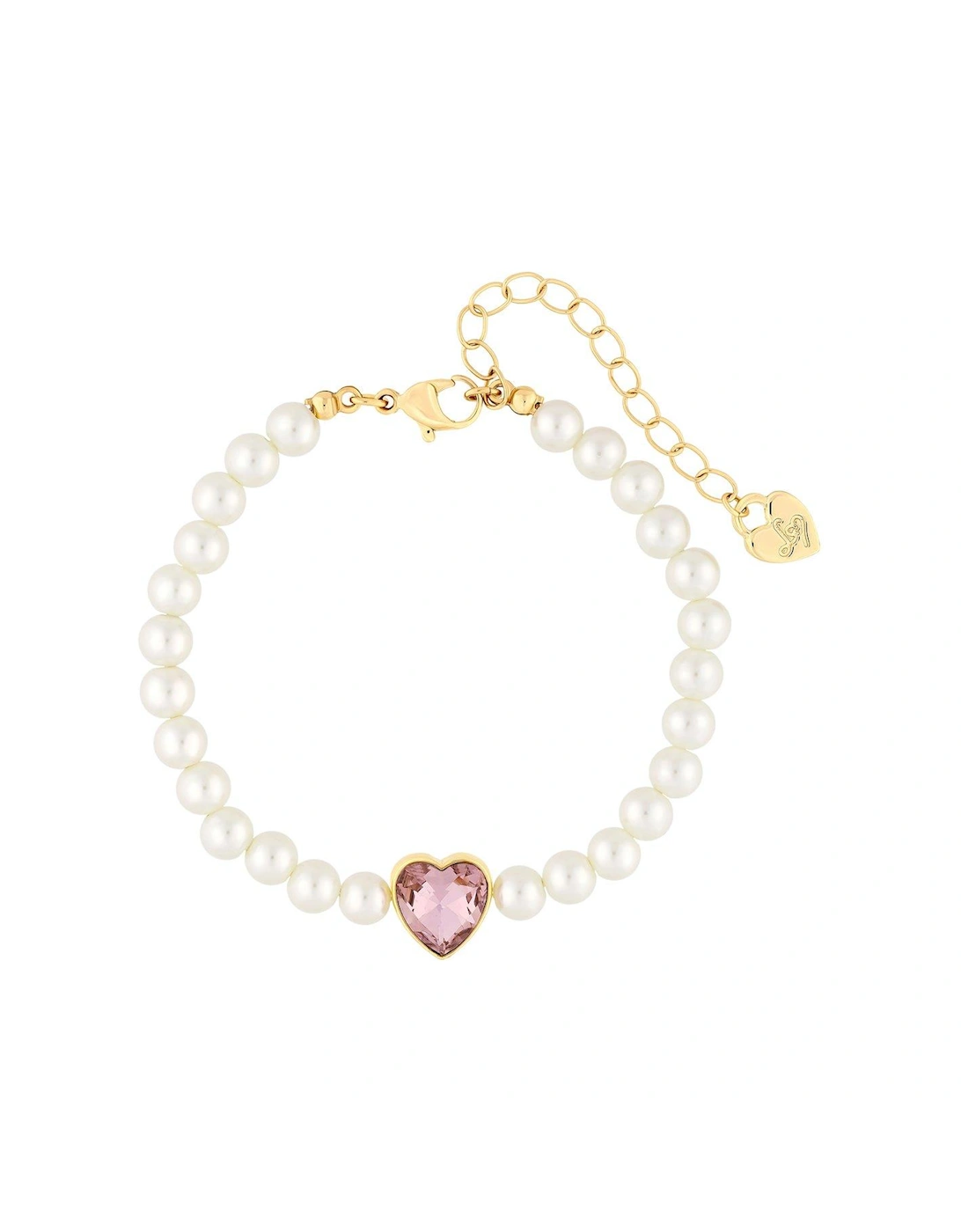 Pearl Pink Heart Bracelet - Gift Boxed