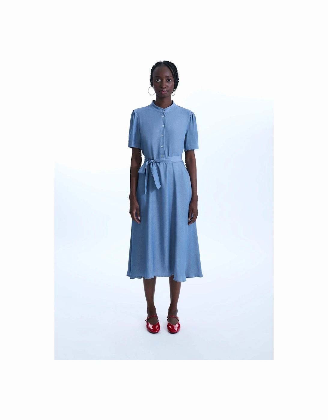 Short Sleeve Day Dress Blue, 6 of 5