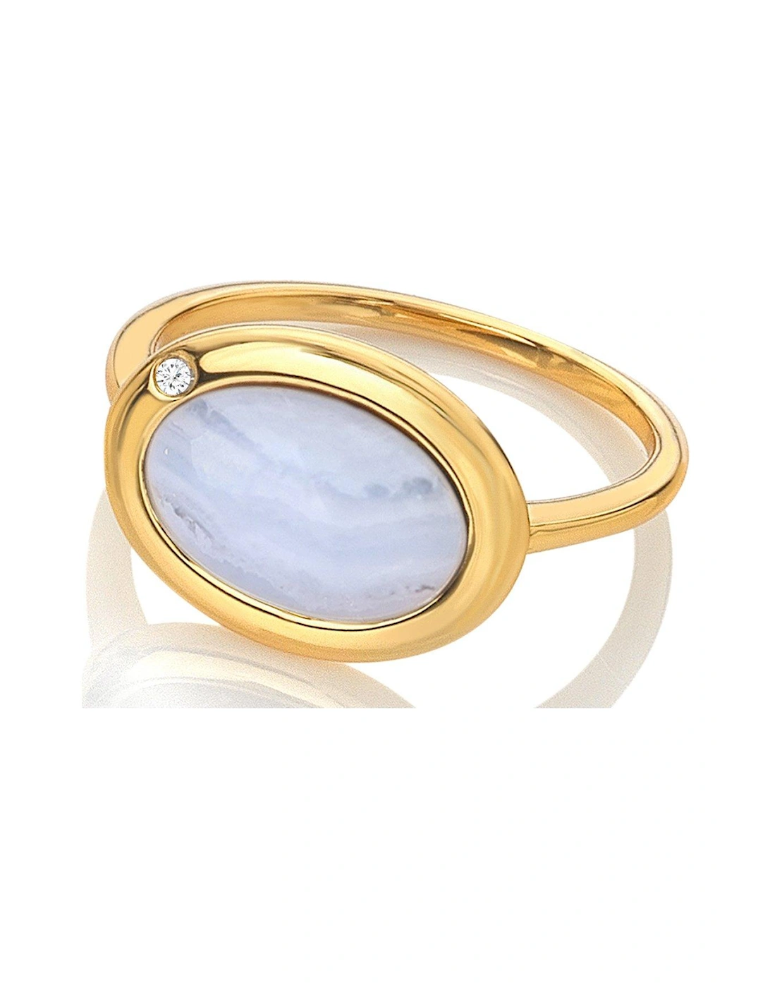 HDXGEM Horizontal Oval Ring - Blue Lace Agate