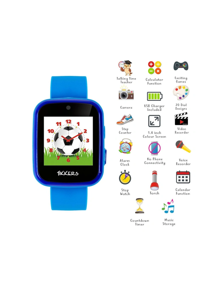 Full Display Blue Silicone Strap Kids Smart Watch