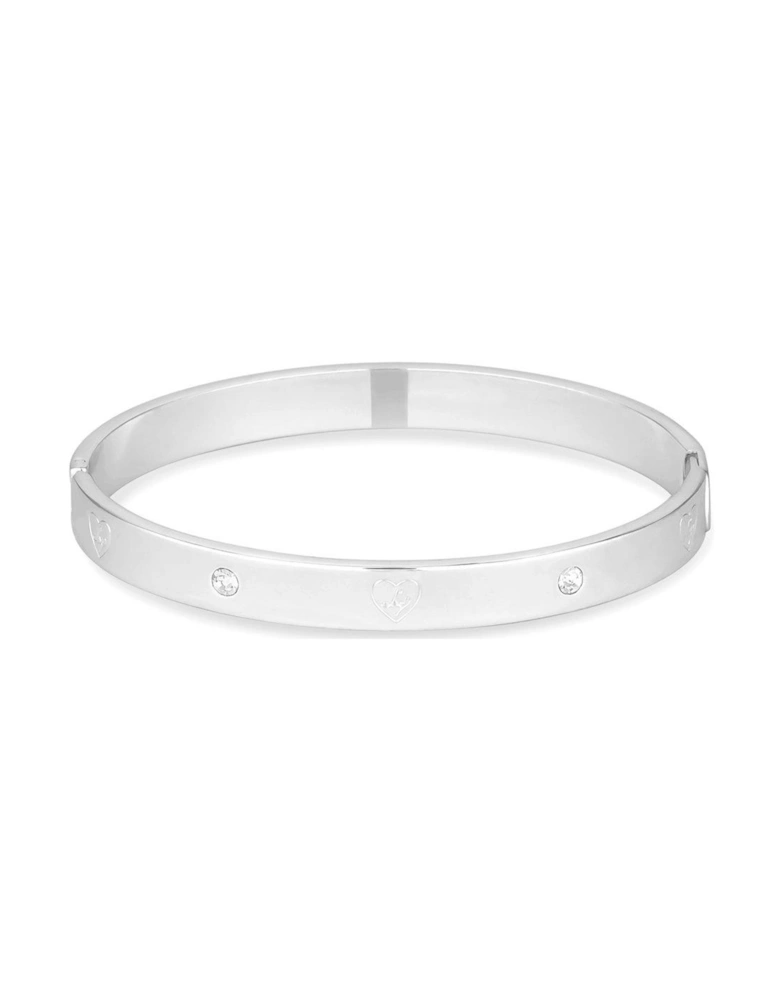 SILVER PLATED HEART BANGLE - GIFT BOXED