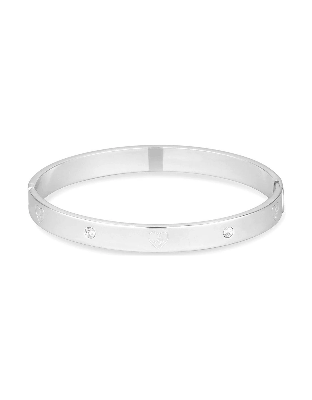 SILVER PLATED HEART BANGLE - GIFT BOXED