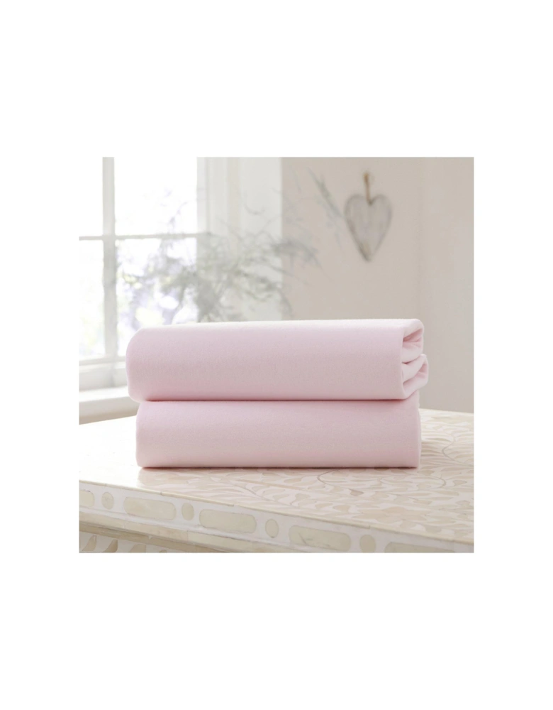 Pack of 2 Fitted Cot Sheets - Pink