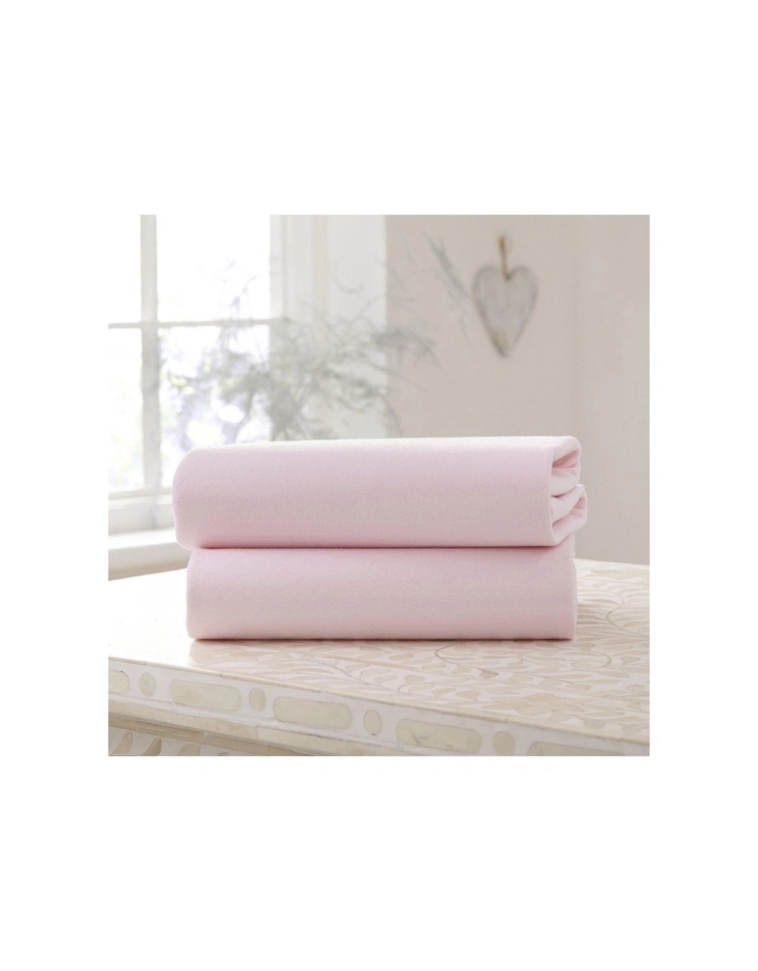 Pack of 2 Fitted Cot Sheets - Pink