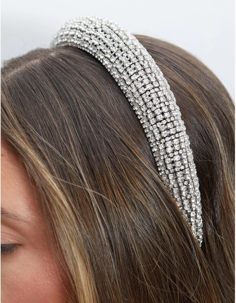 Silver Plated Statement Crystal Headband