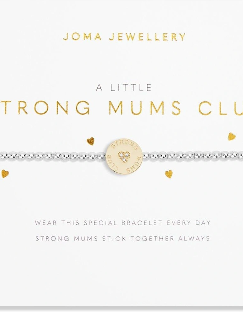 A LITTLE , STRONG MUMS CLUB , Silver and Gold , Bracelet , 17.5cm stretch