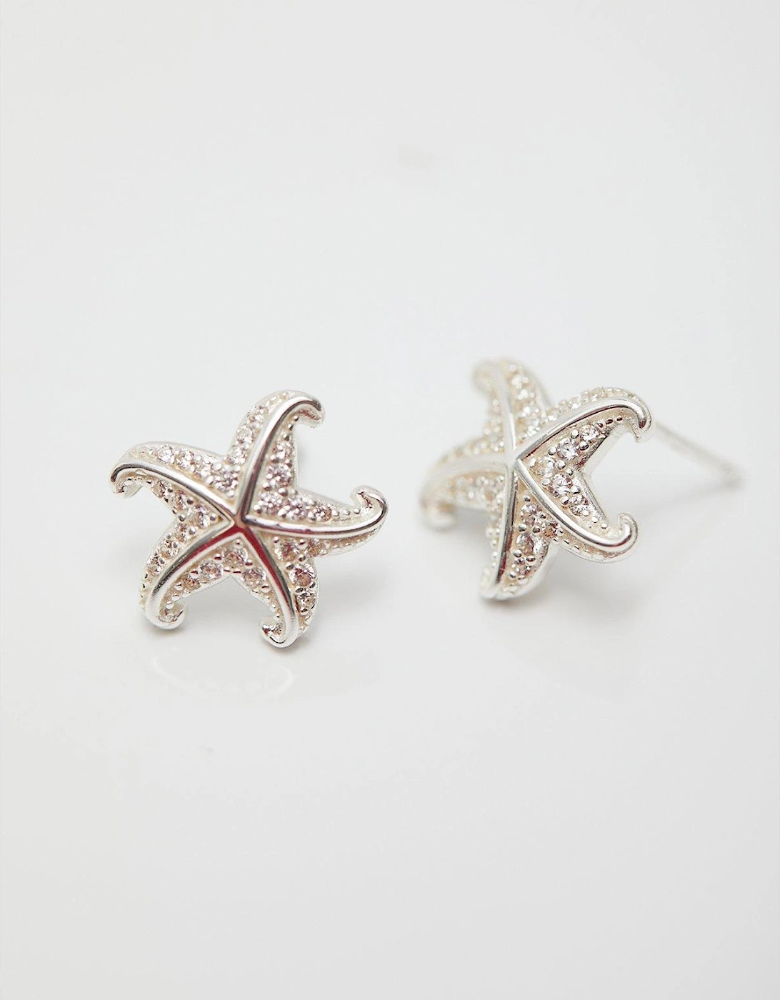 Sterling Silver 925 Starfish Stud Earring