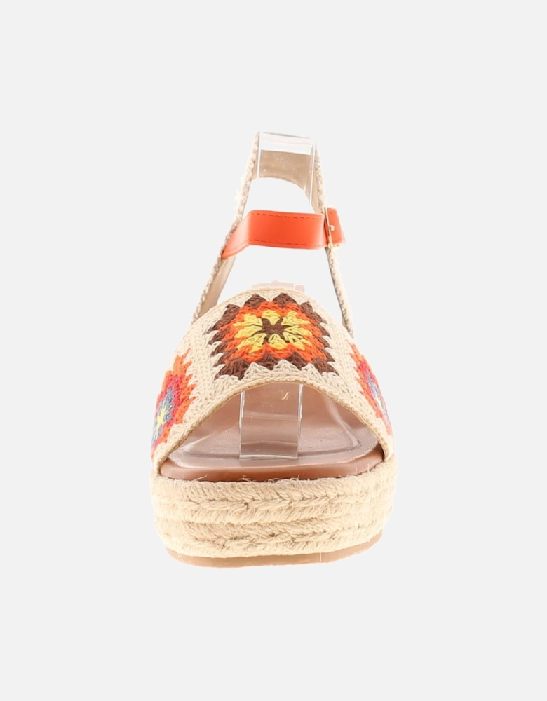 Womens Wedge Sandals Kindjal Buckle orange UK Size