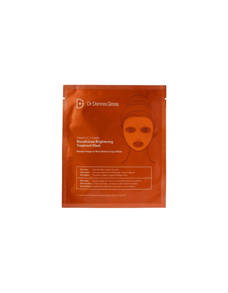 Skincare Vitamin C and Lactic Biocellulose Brightening Treatment Mask 10ml