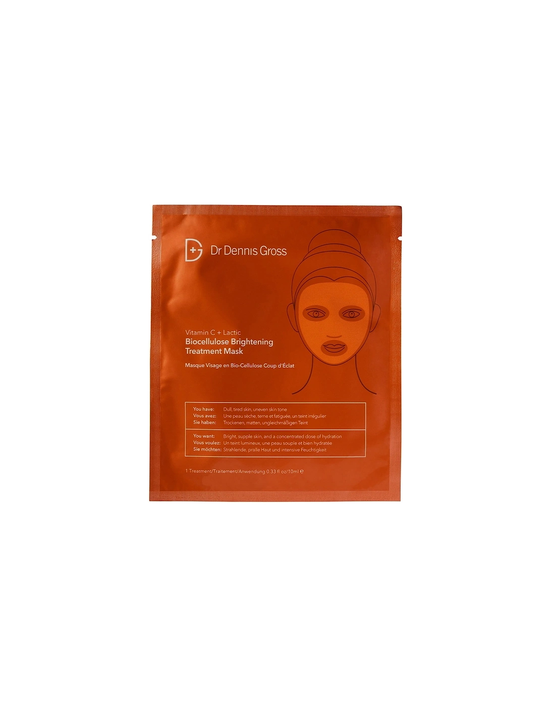 Skincare Vitamin C and Lactic Biocellulose Brightening Treatment Mask 10ml, 2 of 1