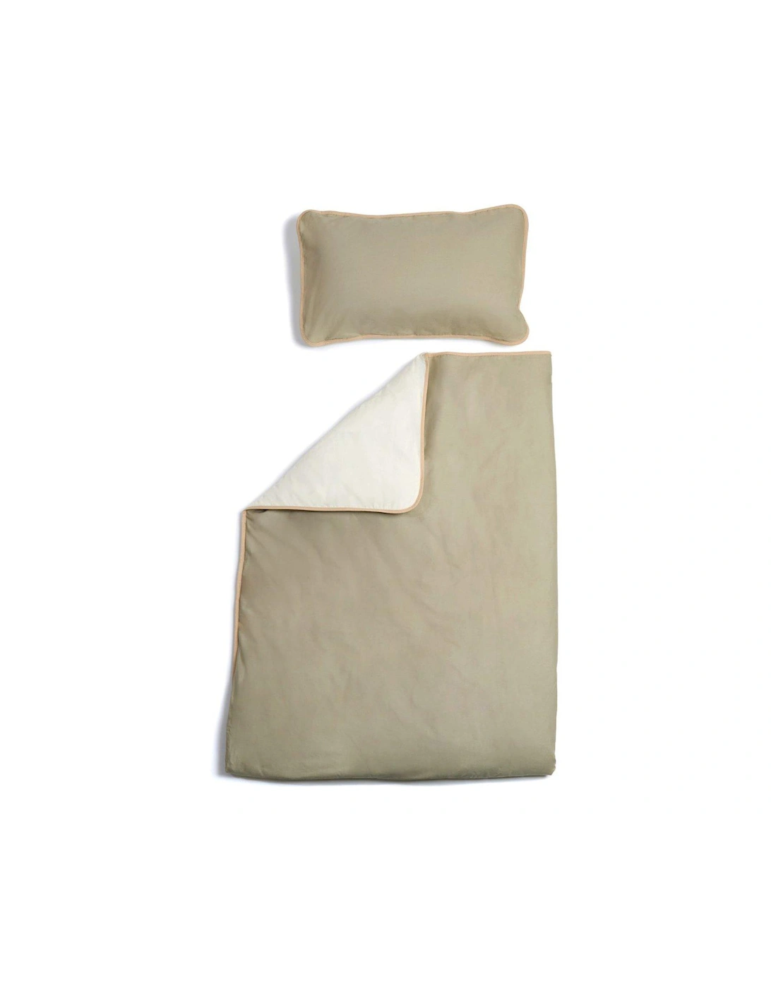 Cot Bed Duvet Set - Cream/Sage
