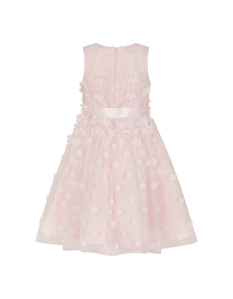 Girls Reya 3D Scuba Bridesmaid Dress - Pale Pink