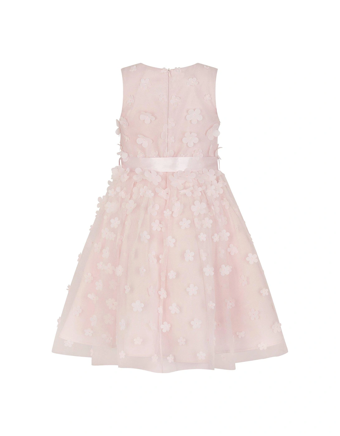 Girls Reya 3D Scuba Bridesmaid Dress - Pale Pink